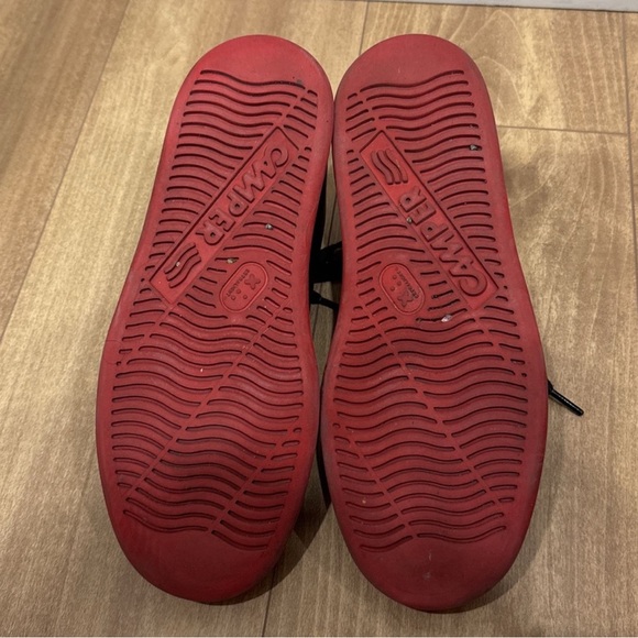Runner leather Camper Men's Black Sneakers with Red Accents - Picture 4 of 4